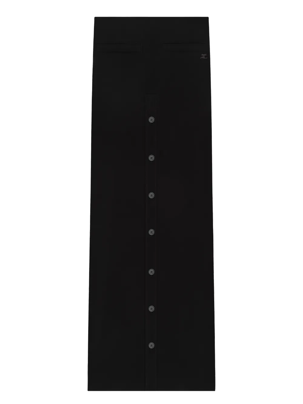 Courrèges buttoned long skirt | Black | Image 1