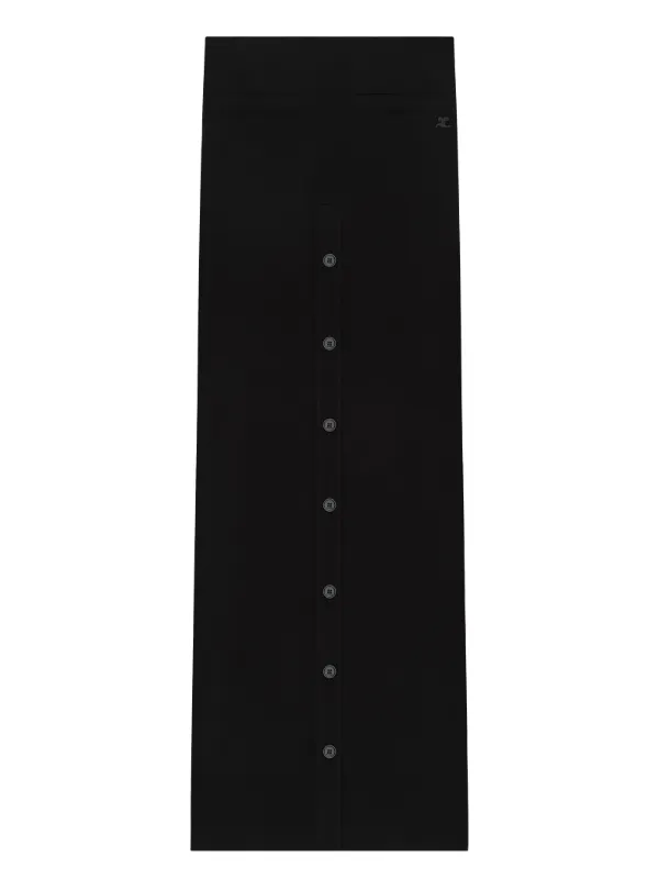 Courrèges Buttoned Long Skirt in Black