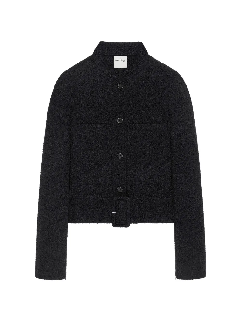 Courrèges buckle-detail tweed jacket