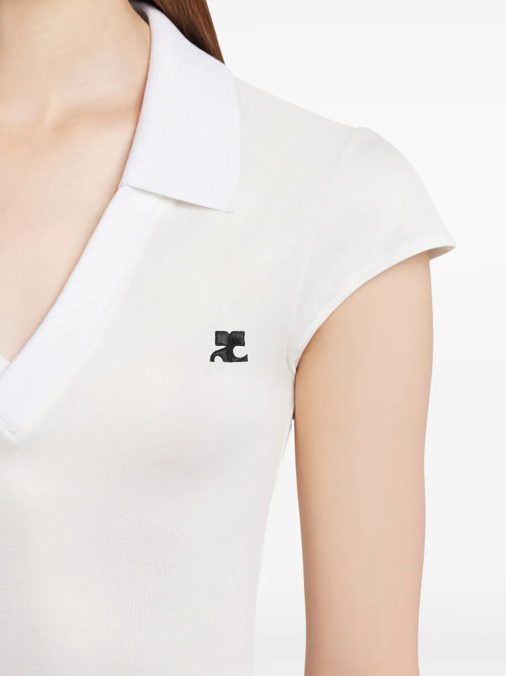 Courrèges Maxi-jurk met logo Wit