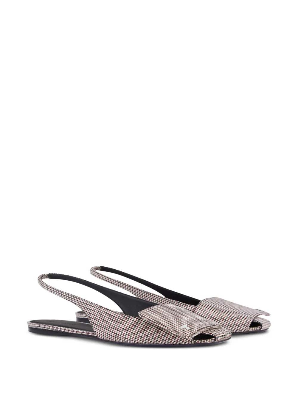 Courrèges Slingback ballerina's met pied-de-poule print Beige