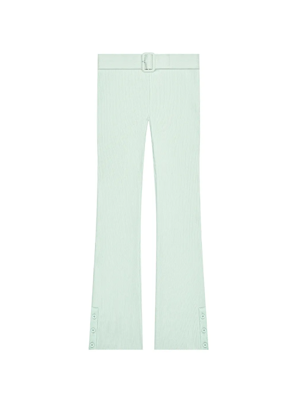Courrèges belted ribbed-knit trousers | Green | Image 1