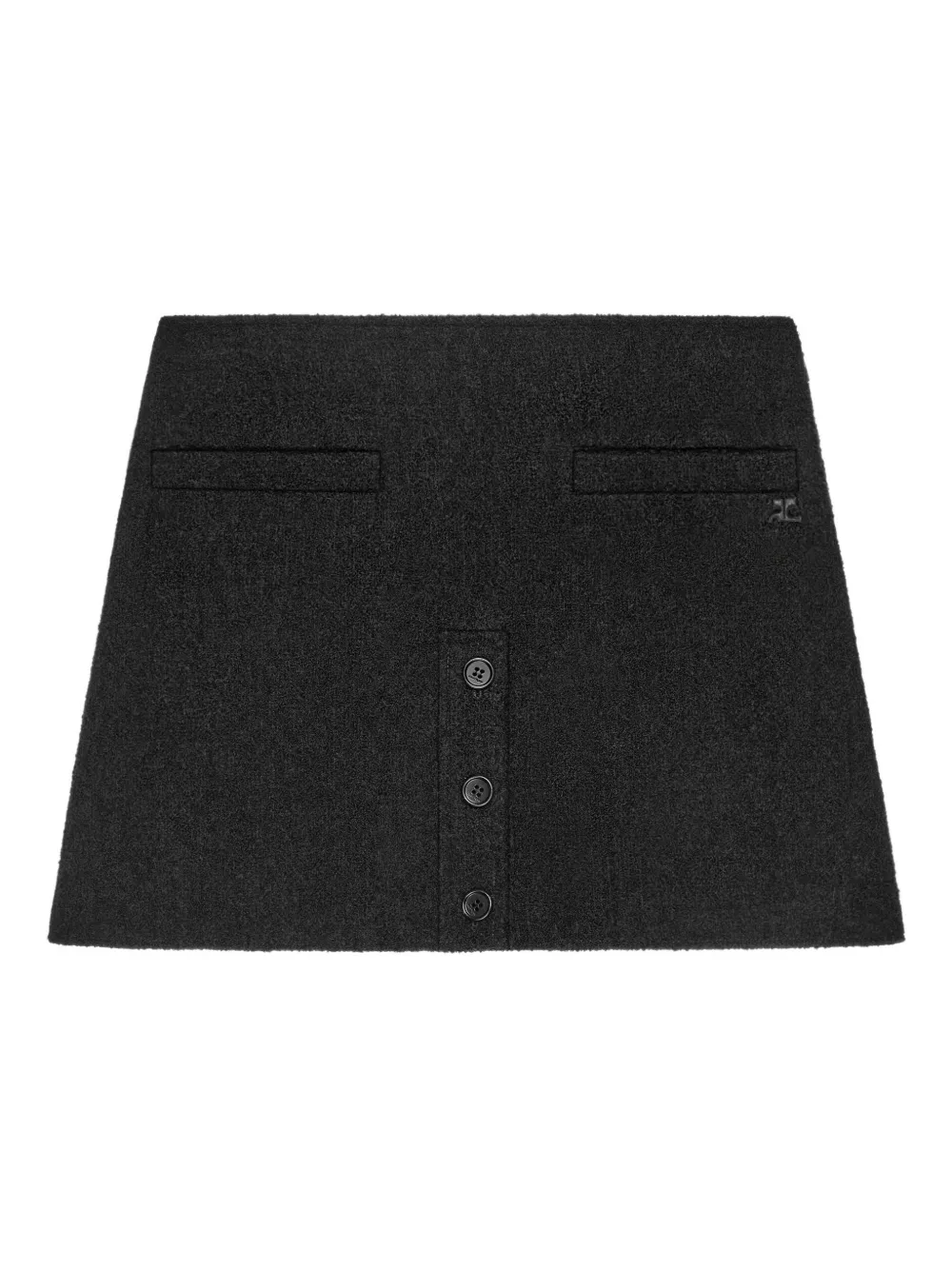 Courrèges Minigonna con bottoni - Nero