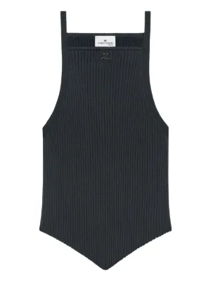 courrèges ネイビー キャミソール BACKLESS KNIT OVERALL - courrèges