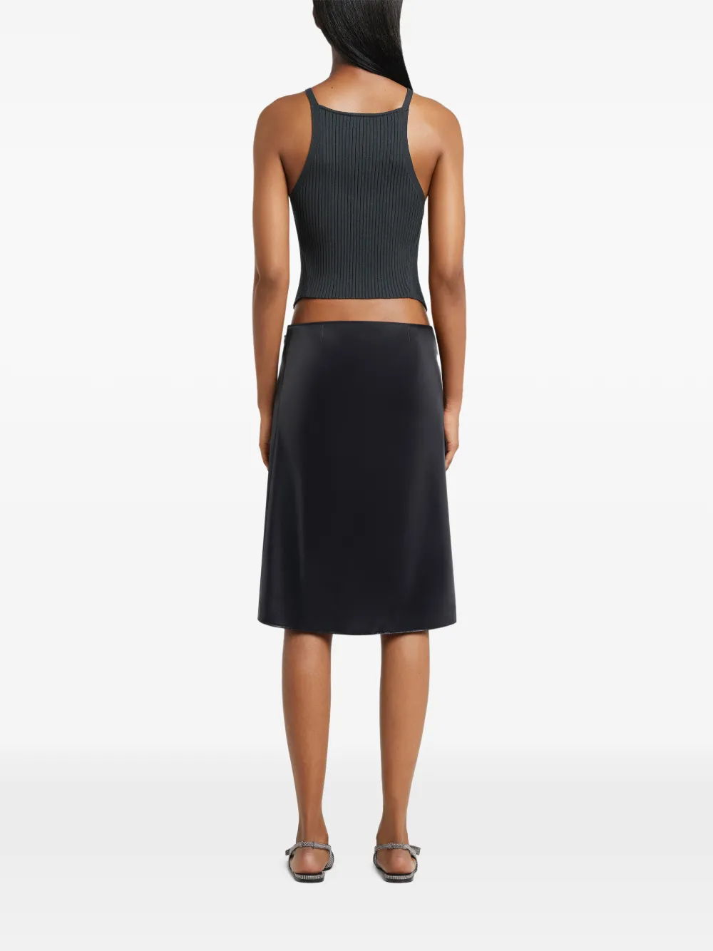 Courrèges Geribbelde tanktop met puntige afwerking Grijs