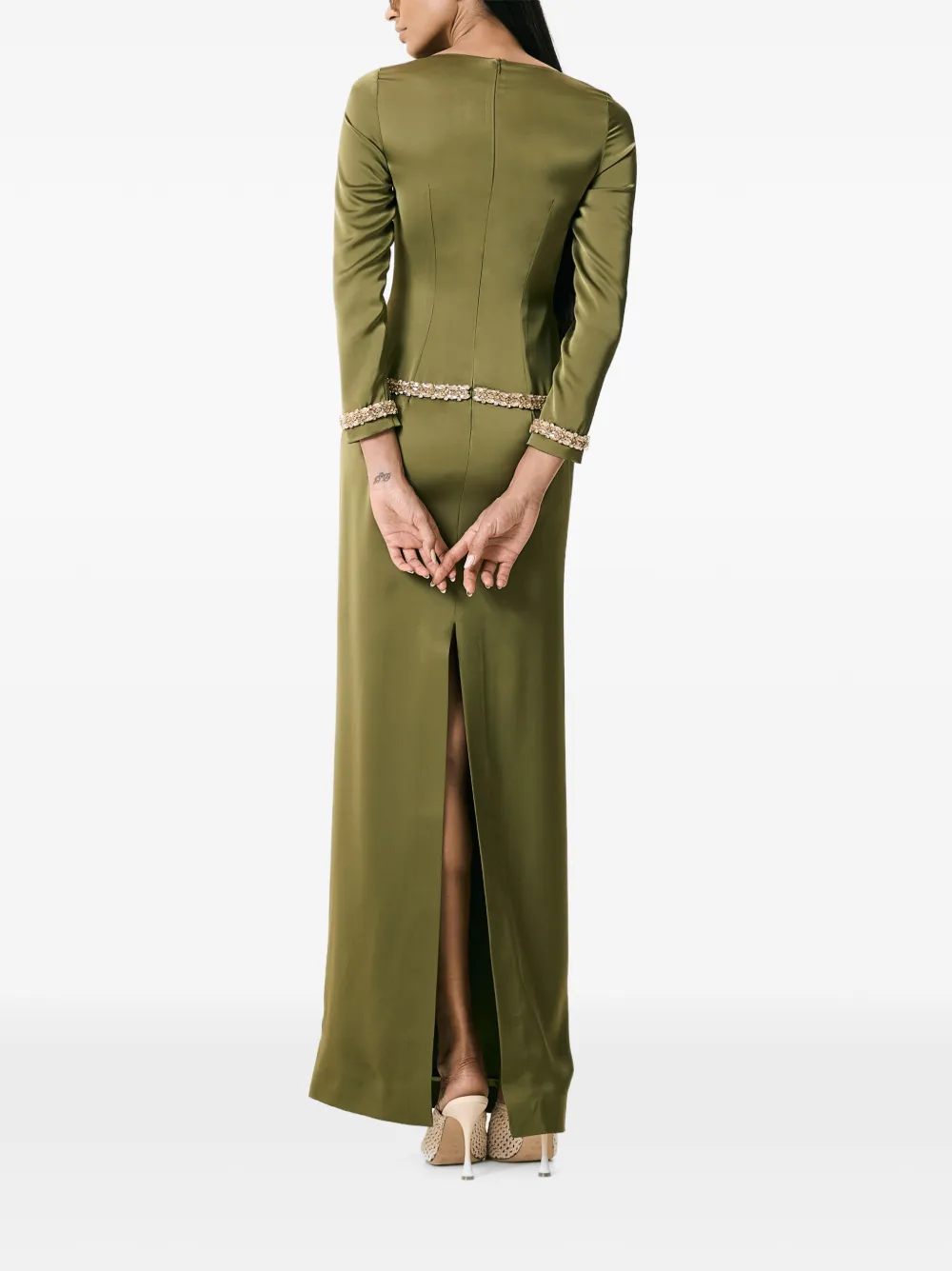 V:PM ATELIER Rebeca verfraaide maxi-jurk Groen
