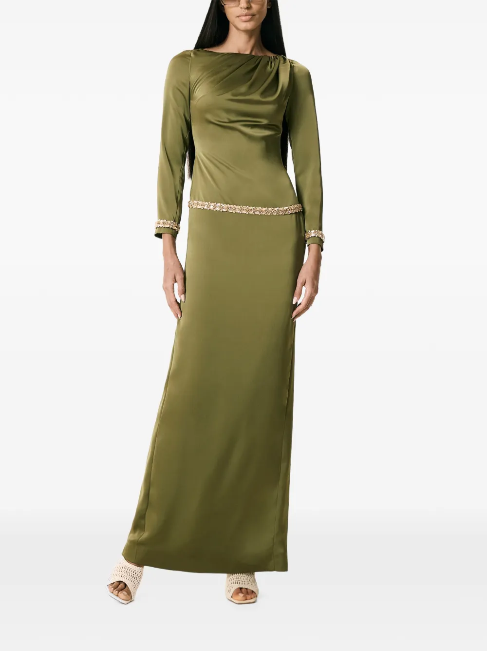 V:PM ATELIER Rebeca verfraaide maxi-jurk Groen