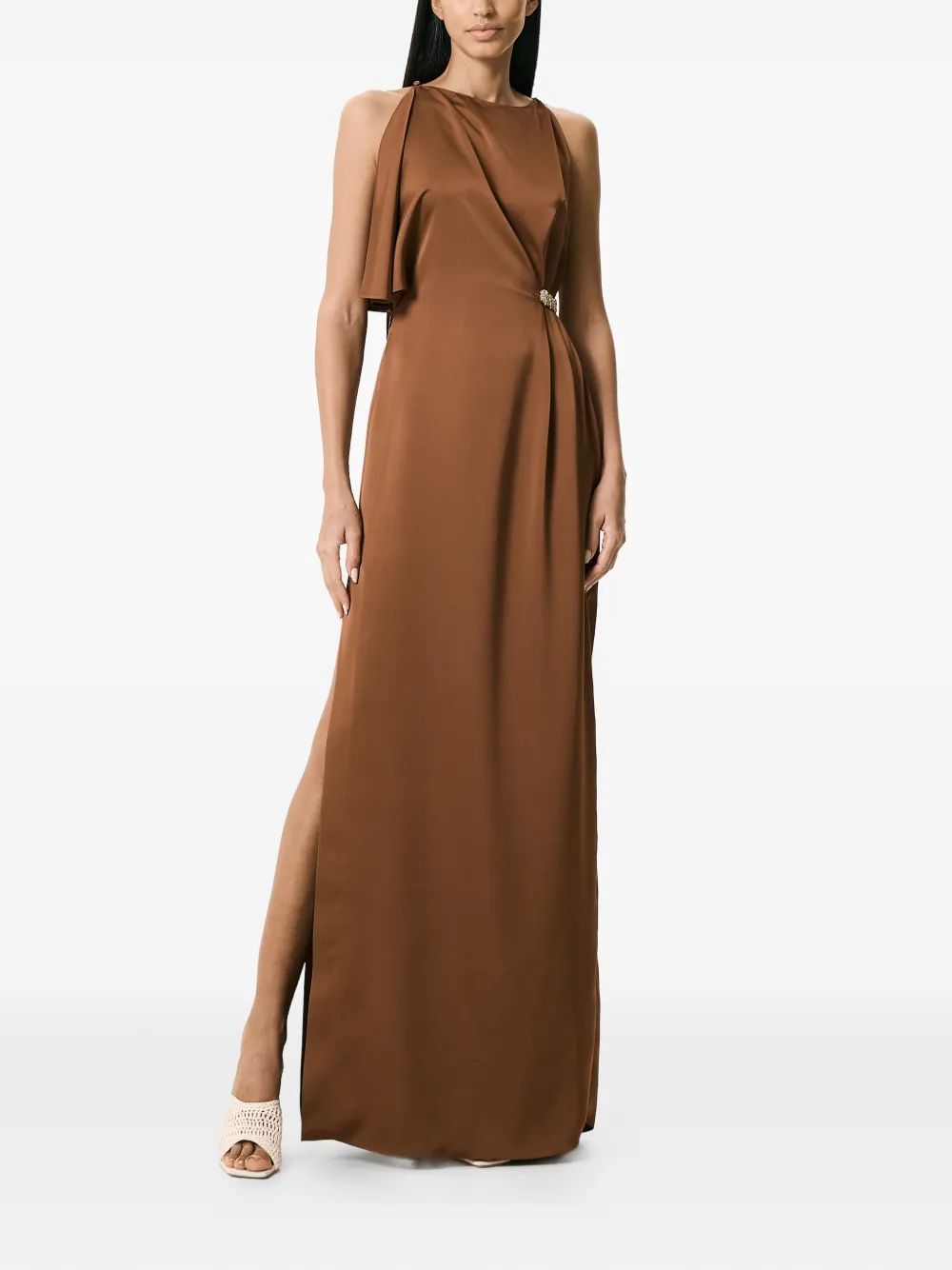 V:PM ATELIER Etta draped maxi dress - Bruin