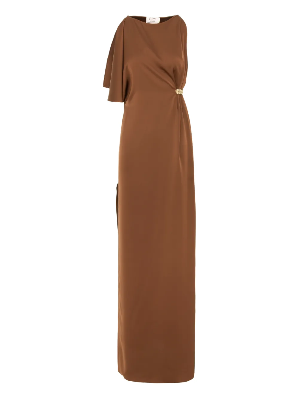 V:pm Atelier Etta Draped Maxi Dress In Brown