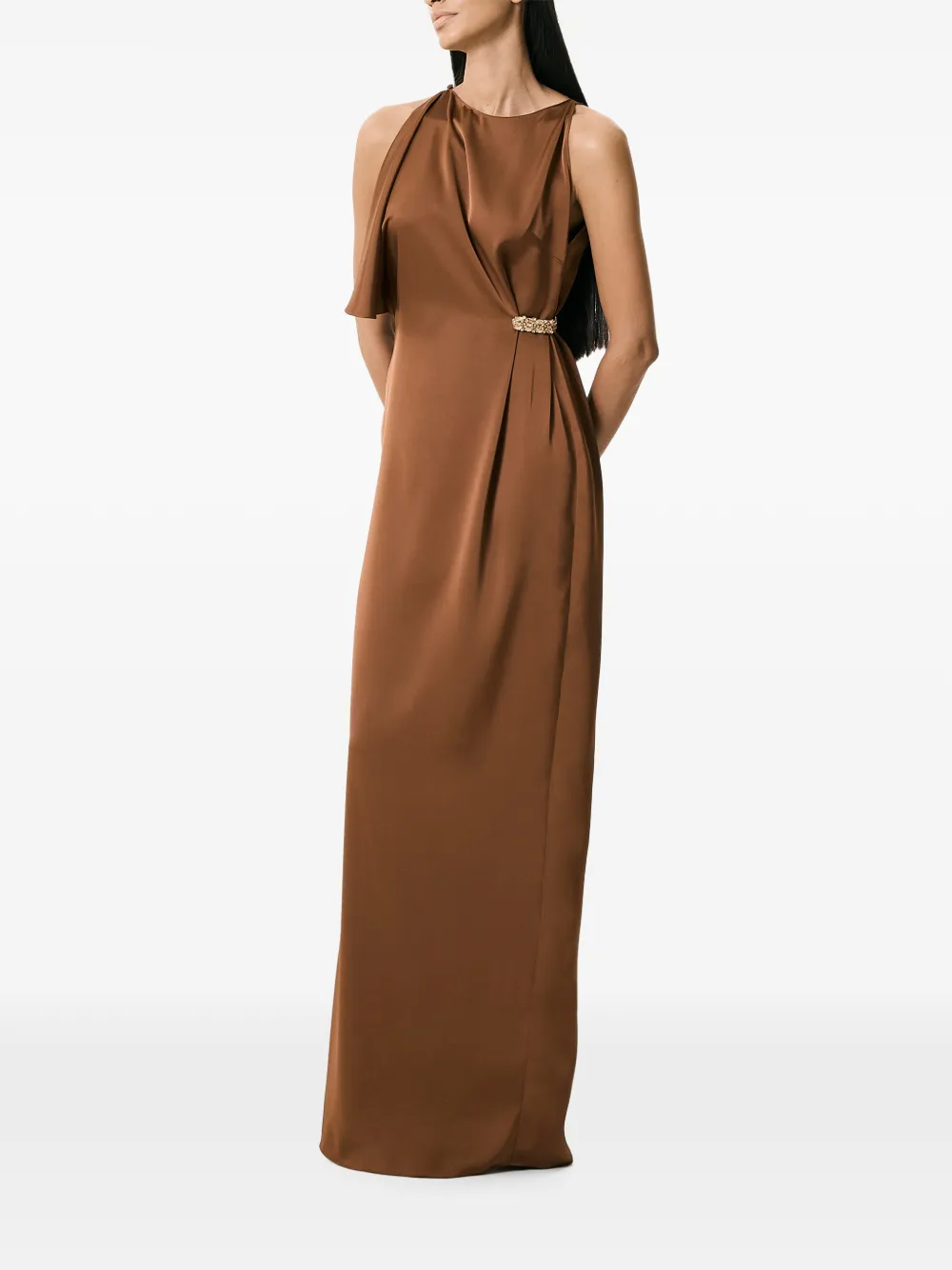  V:pm Atelier Etta Draped Maxi Dress - Brown 