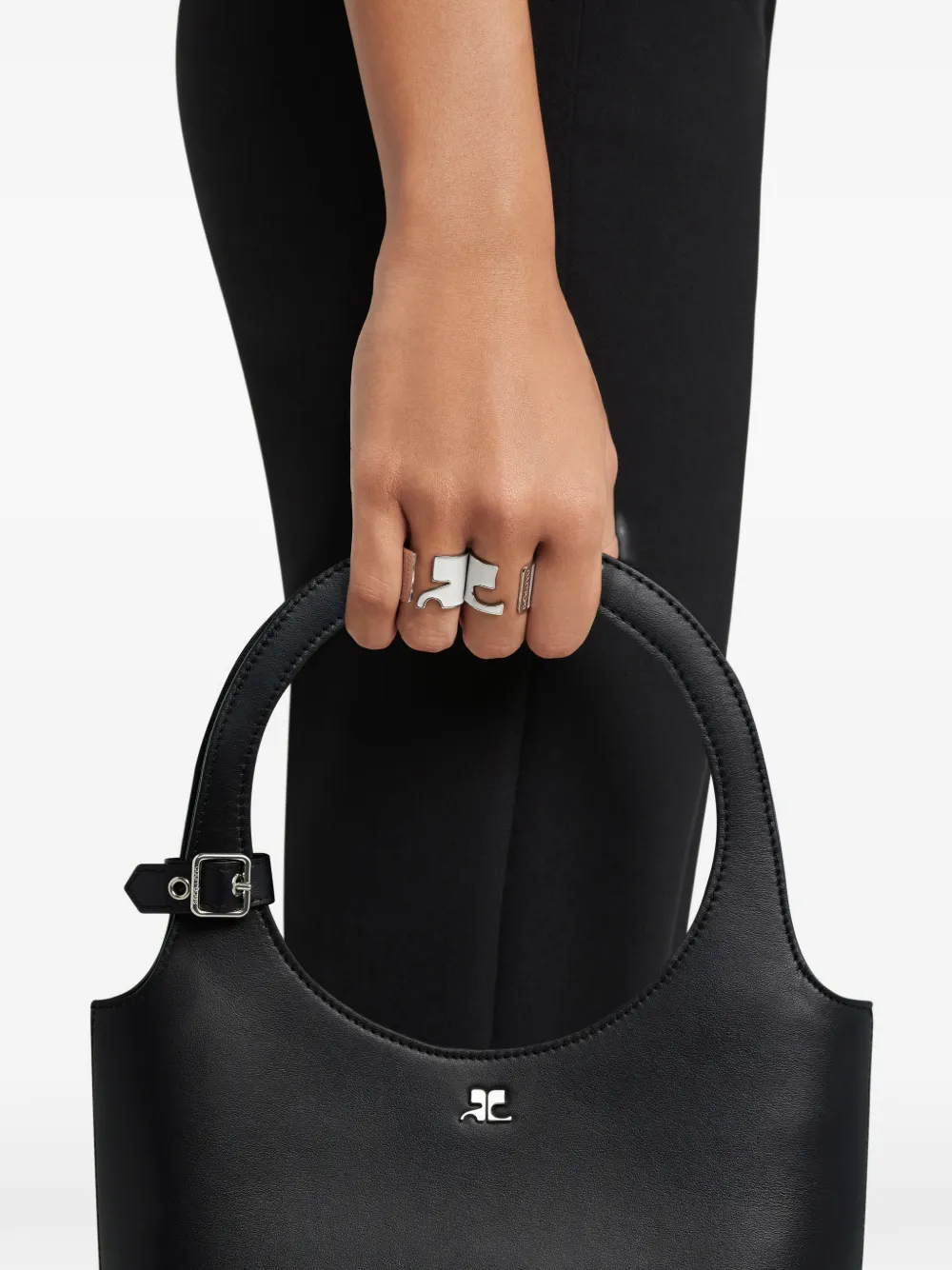 Courr&egrave;ges AC Dubbele ringen - Wit