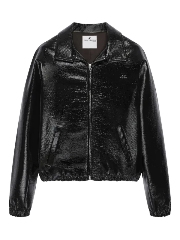 Courrèges Pockets Zip-up Jacket in Black