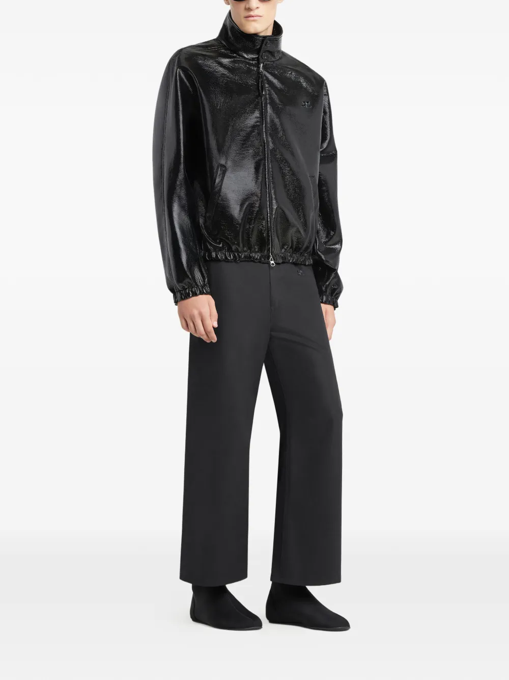 Courrèges Pockets Zip-up Jacket In Black