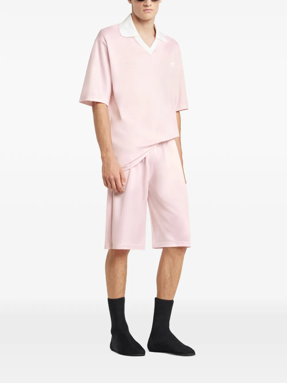 V-neck logo polo shirt