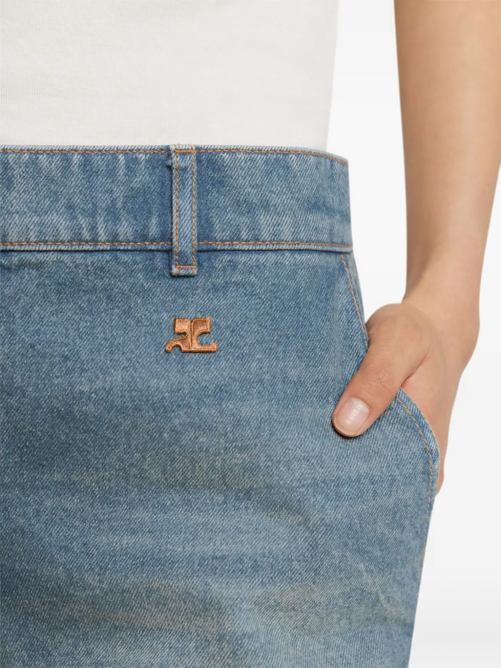 Courrèges Broek met logopatch Blauw