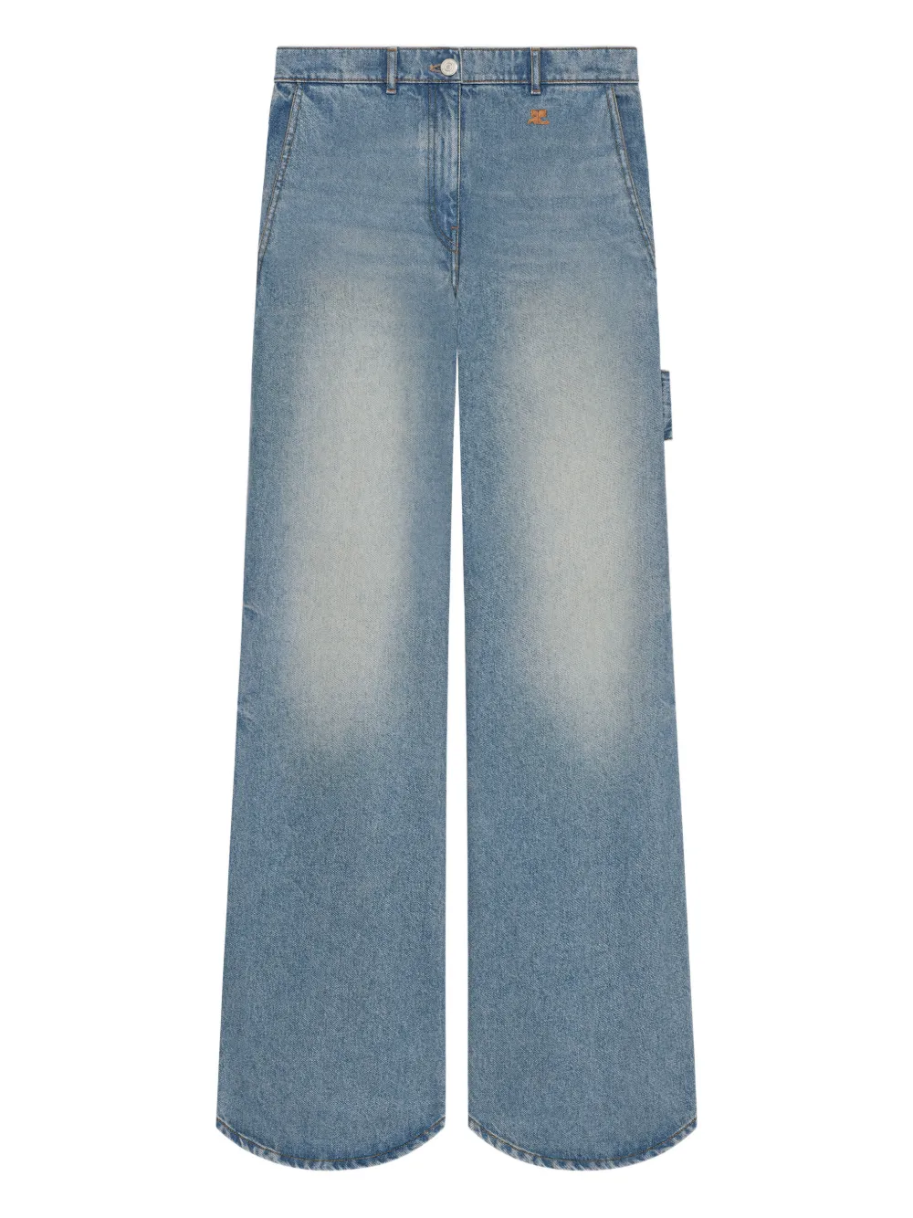 Courrèges Pantaloni con applicazione logo - Blu