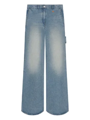 MM6 Maison Margiela ハイライズ ワイドジーンズ | ブルー | FARFETCH JP