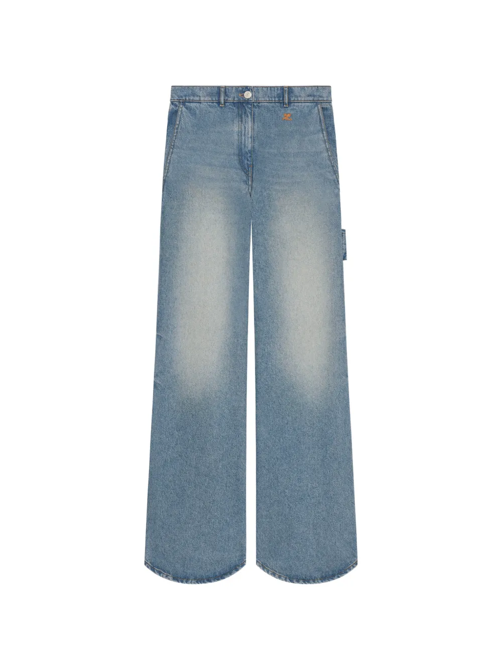 Courrèges Pantaloni con applicazione logo - Blu