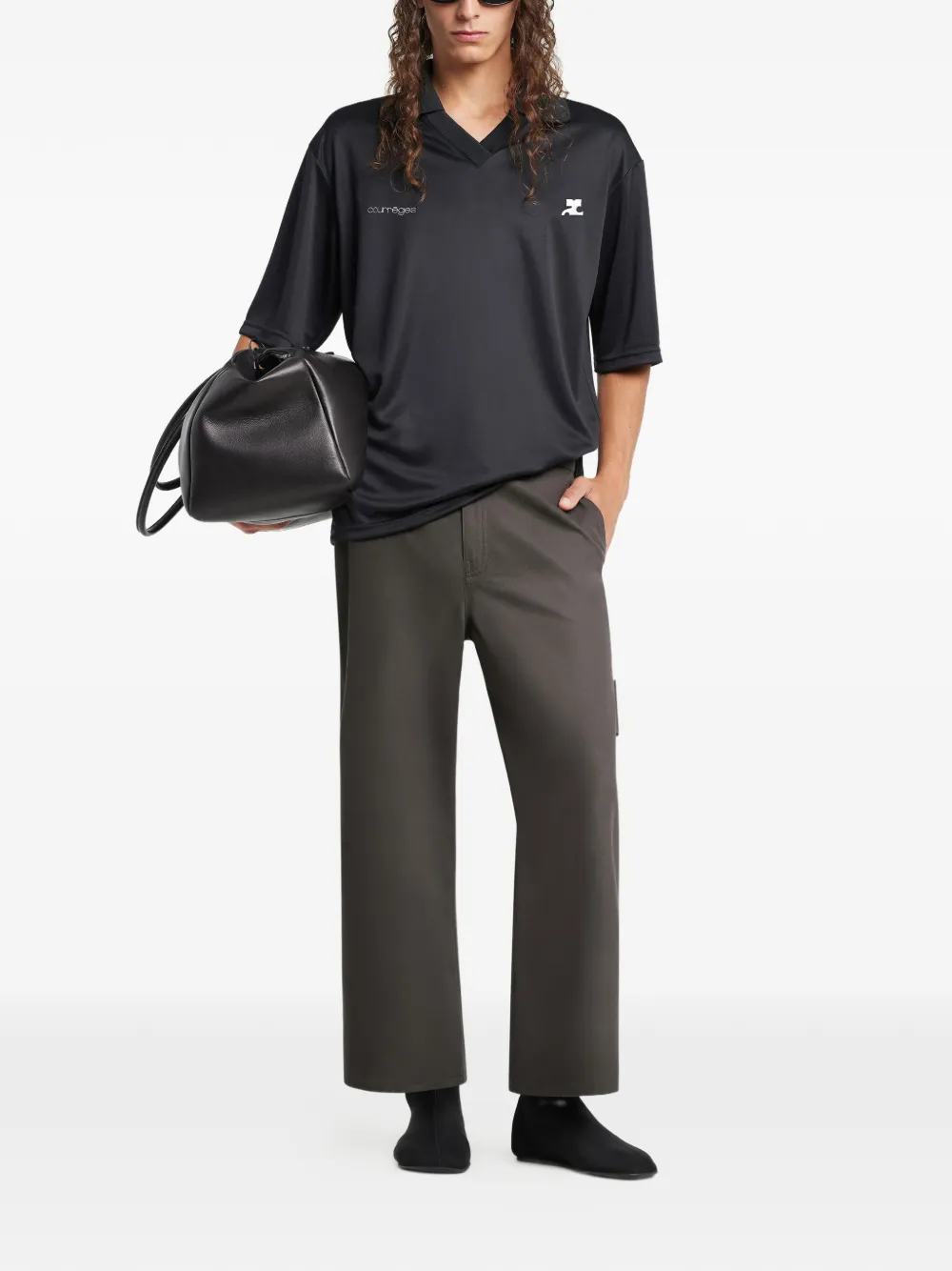 Courrèges belt-loops trousers - Grijs