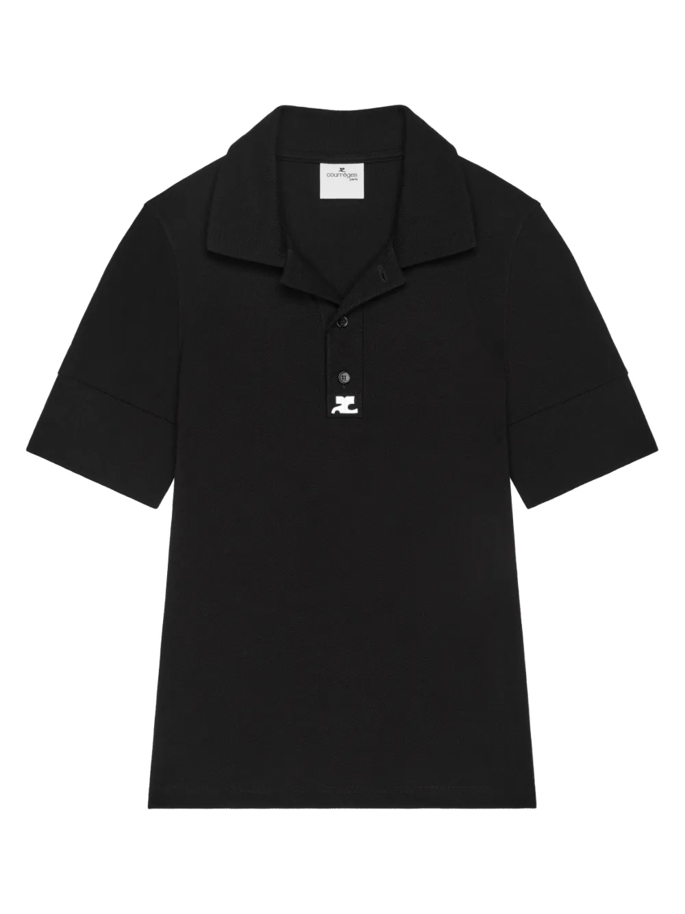 Courrèges logo polo shirt – Black
