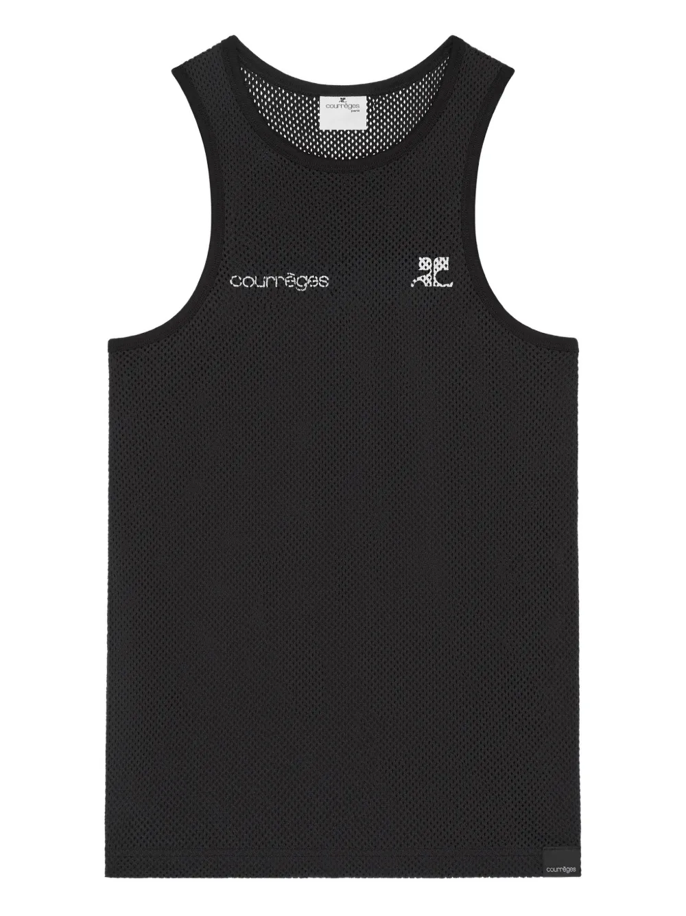 Courrèges Canotta con logo - Nero