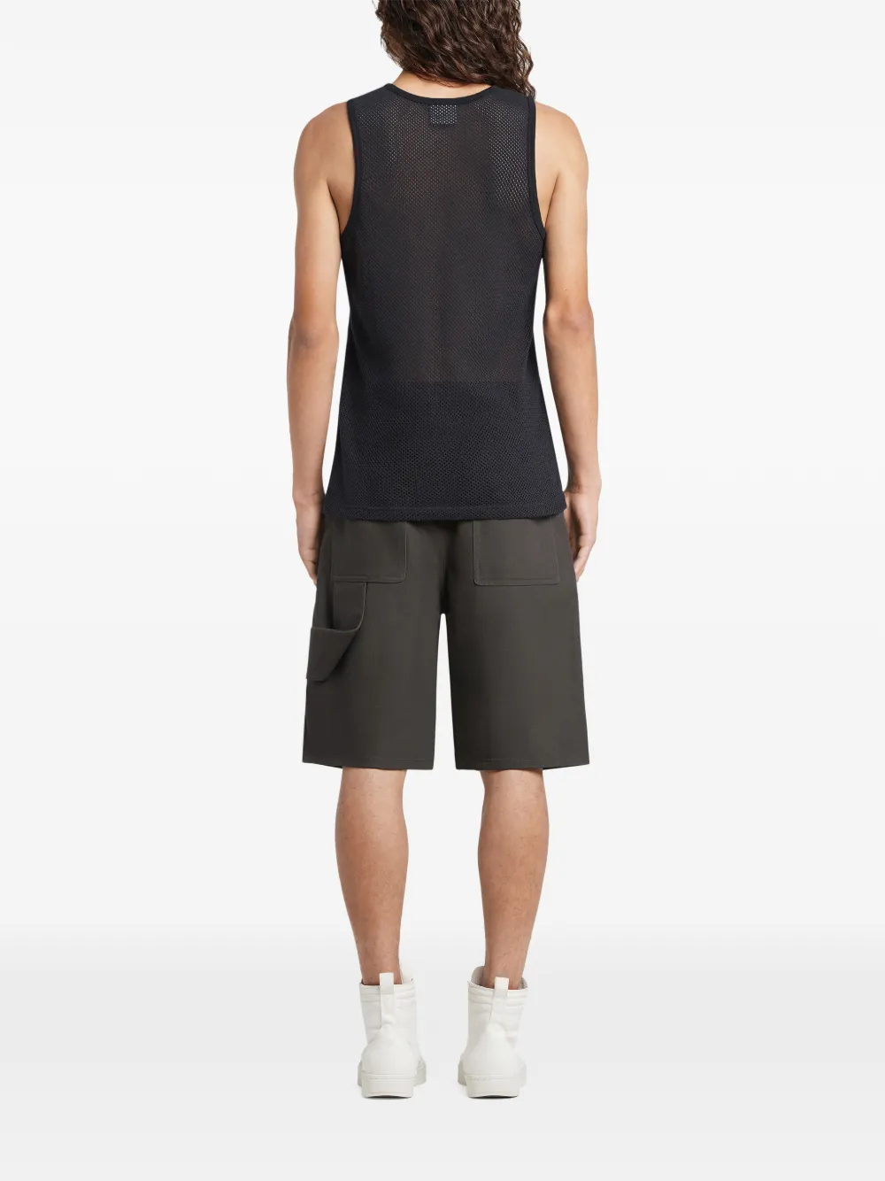Courrèges Mesh gilet met logo Zwart
