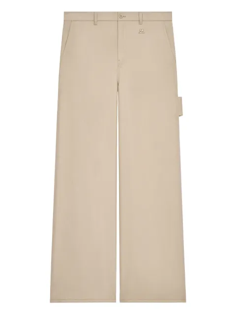 Courrèges pantalones con logo bordado y botones