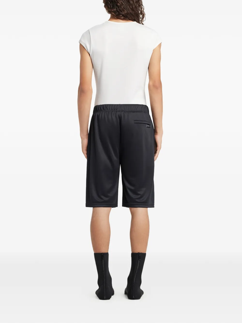 Courrèges Shorts met elastische tailleband en logodetail Zwart