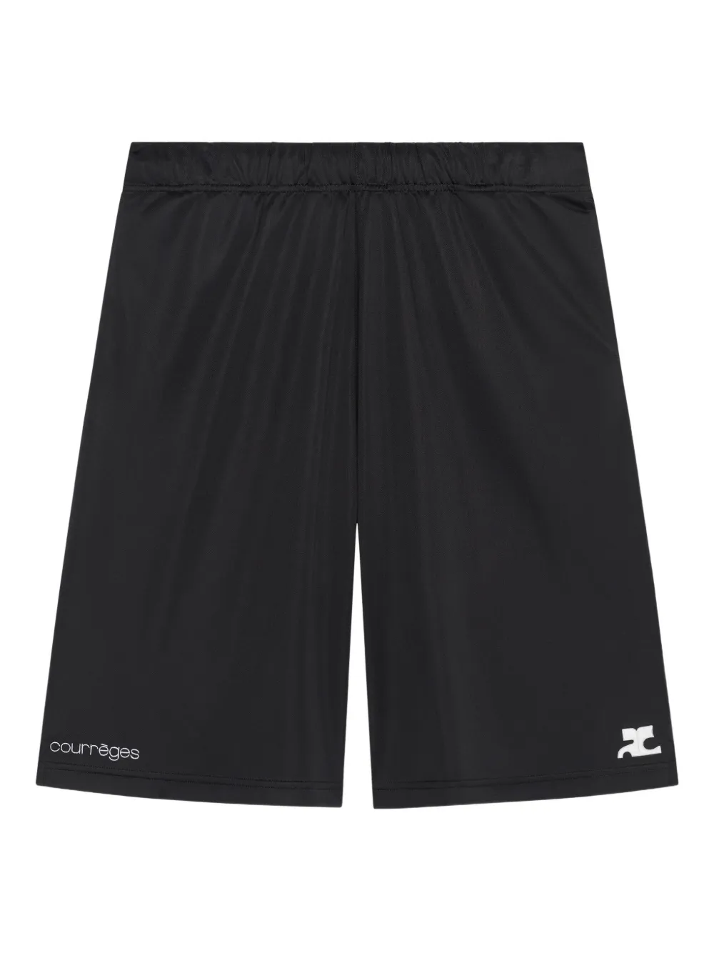 Courrèges Shorts con vita elasticizzata e logo - Nero