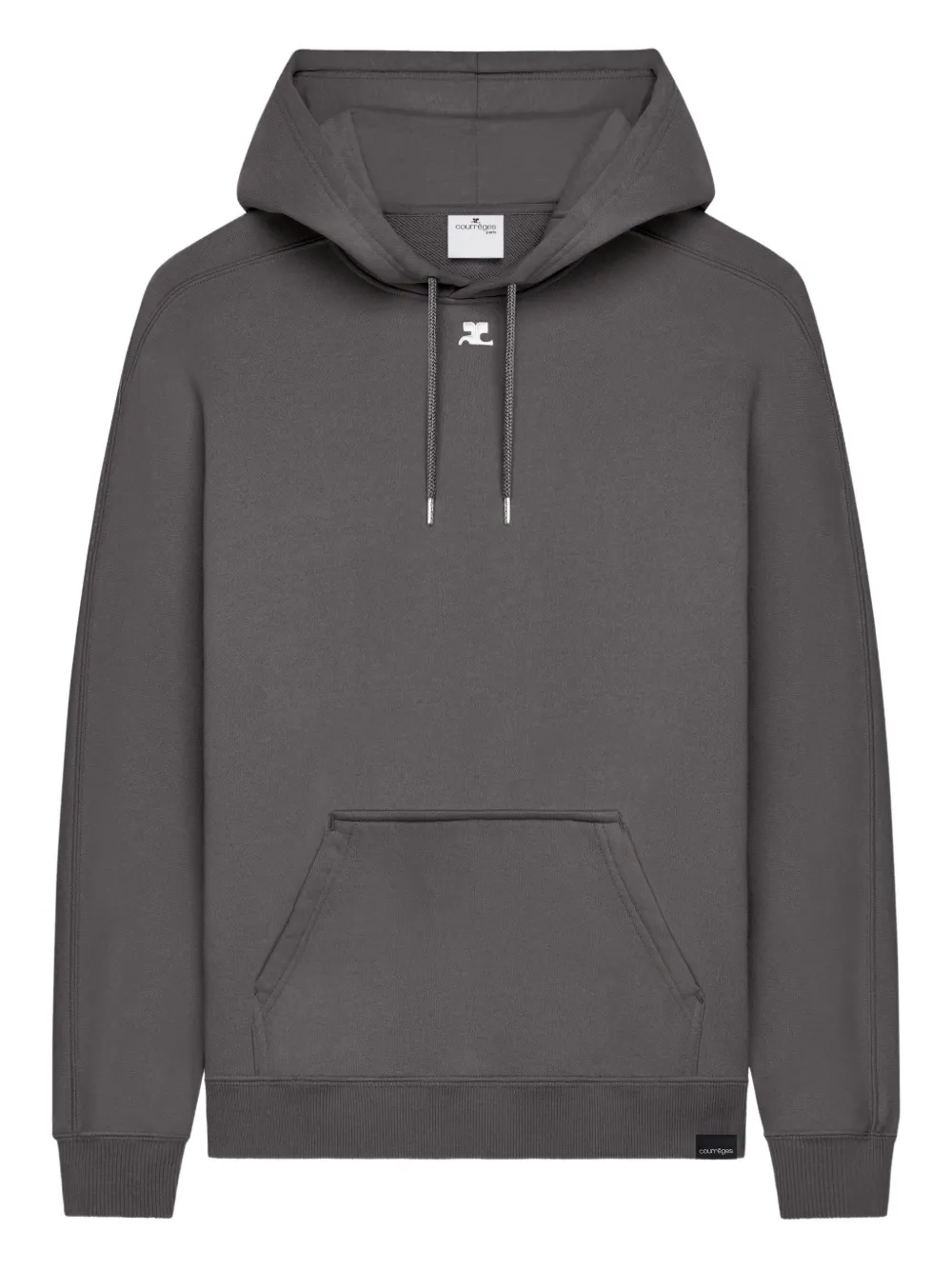 Courrèges Logo-embroidery Hoodie In Gray