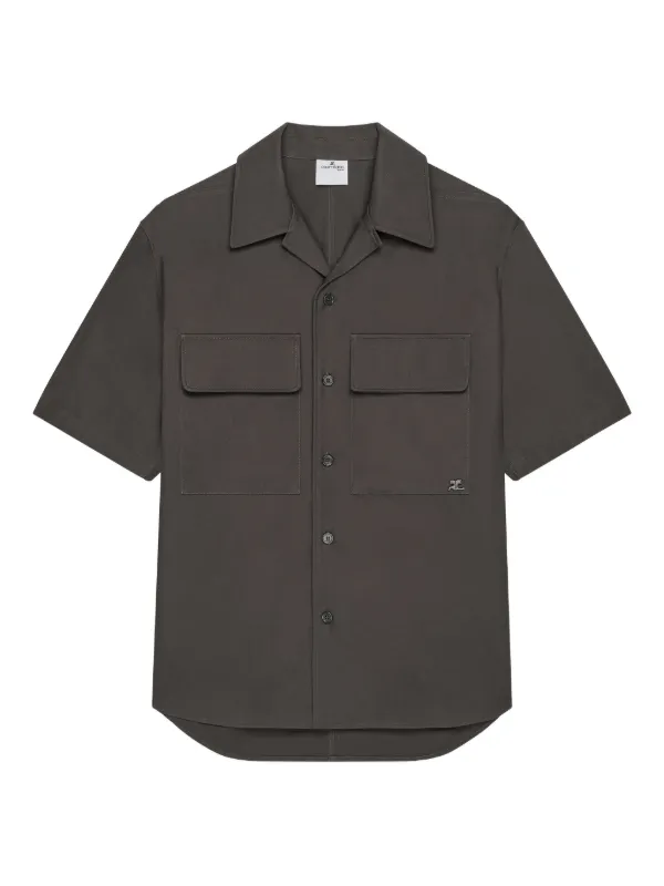 Courrèges Pocket Short-sleeve Shirt in Grey