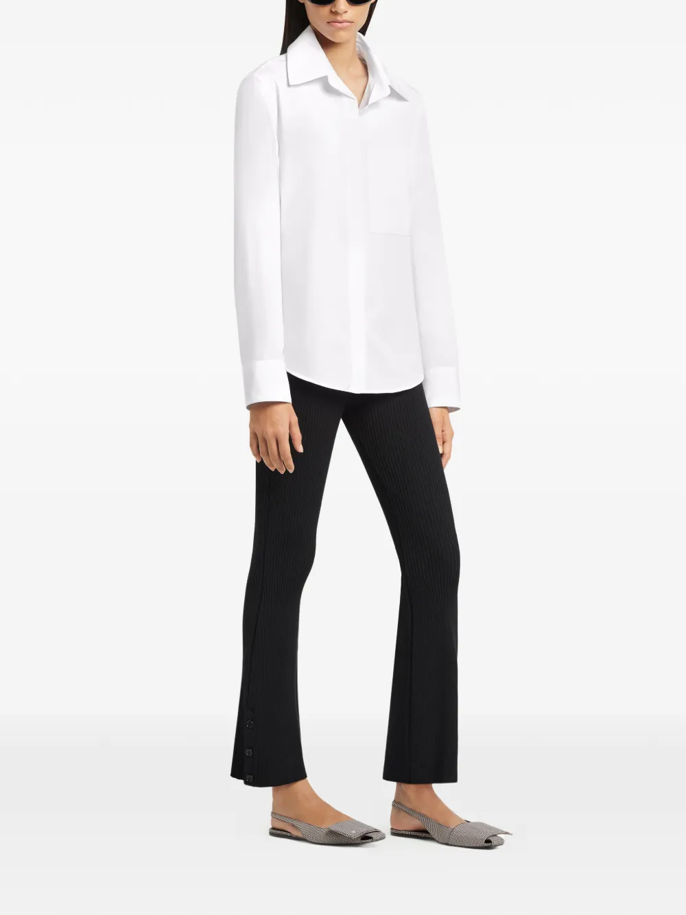Courrèges Buttoned Long-sleeve Shirt In White