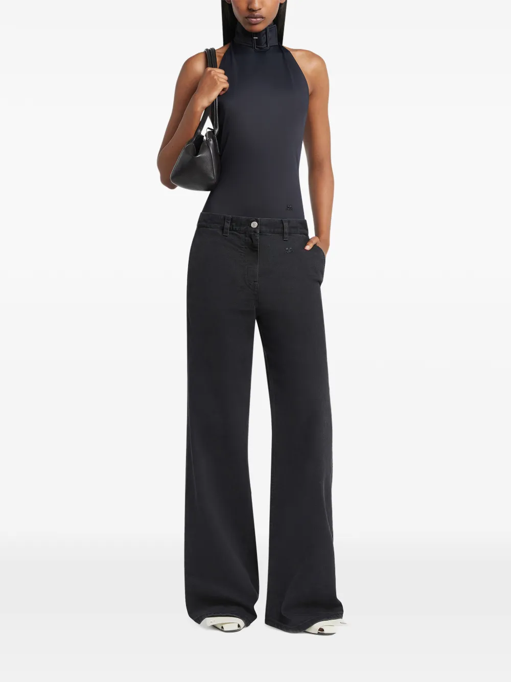  Courrèges Vaqueros Estilo Baggy - Negro 