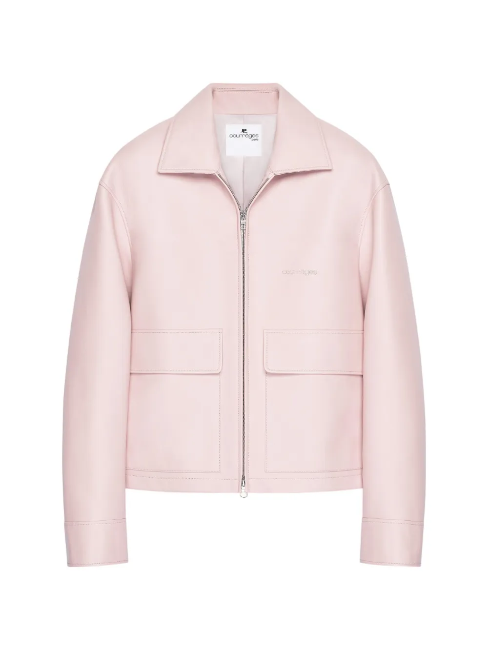 Courrèges Giacca in pelle con tasche - Rosa