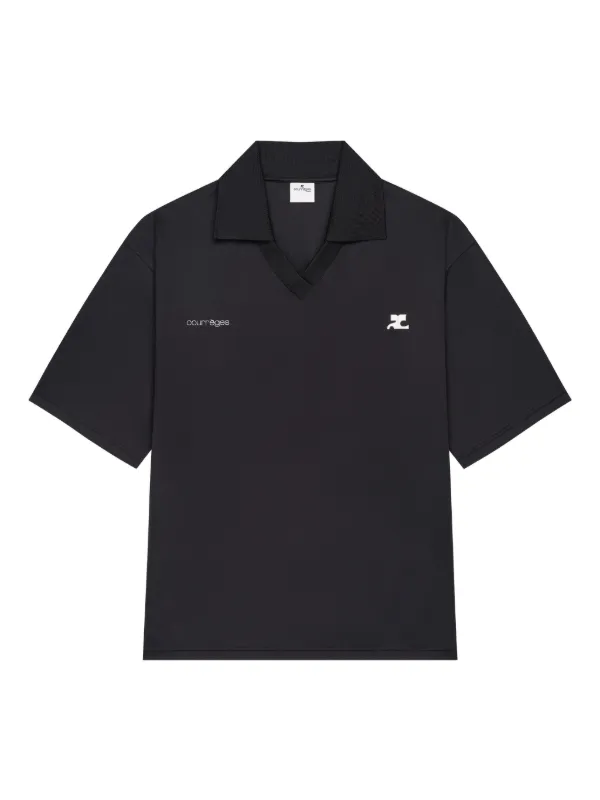 Courrèges Oversized Sports Polo in Black