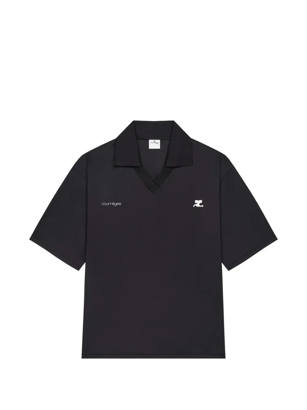 Courrèges T-shirt con scollo a V - Nero