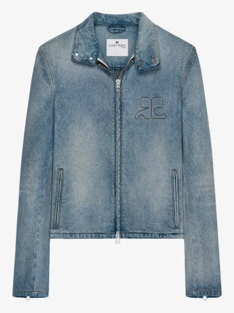 Courrèges City Shadow stand-up collar denim jacket