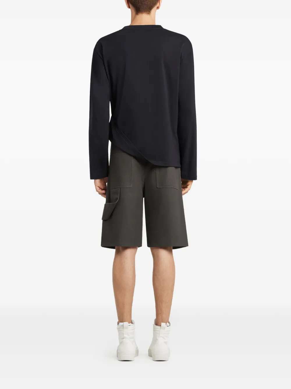 Courrèges T-shirt met lange mouwen en logo Zwart