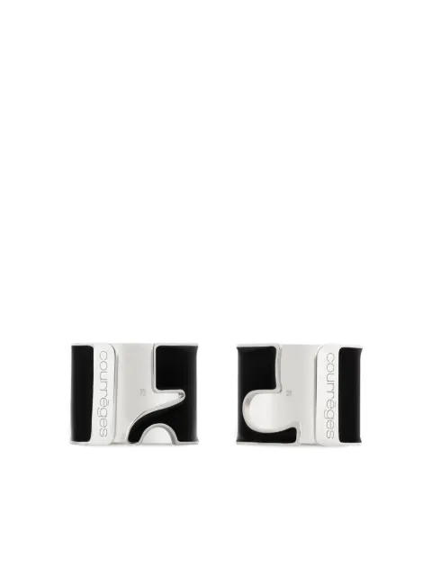 Courrèges set de anillos con logo esmaltado
