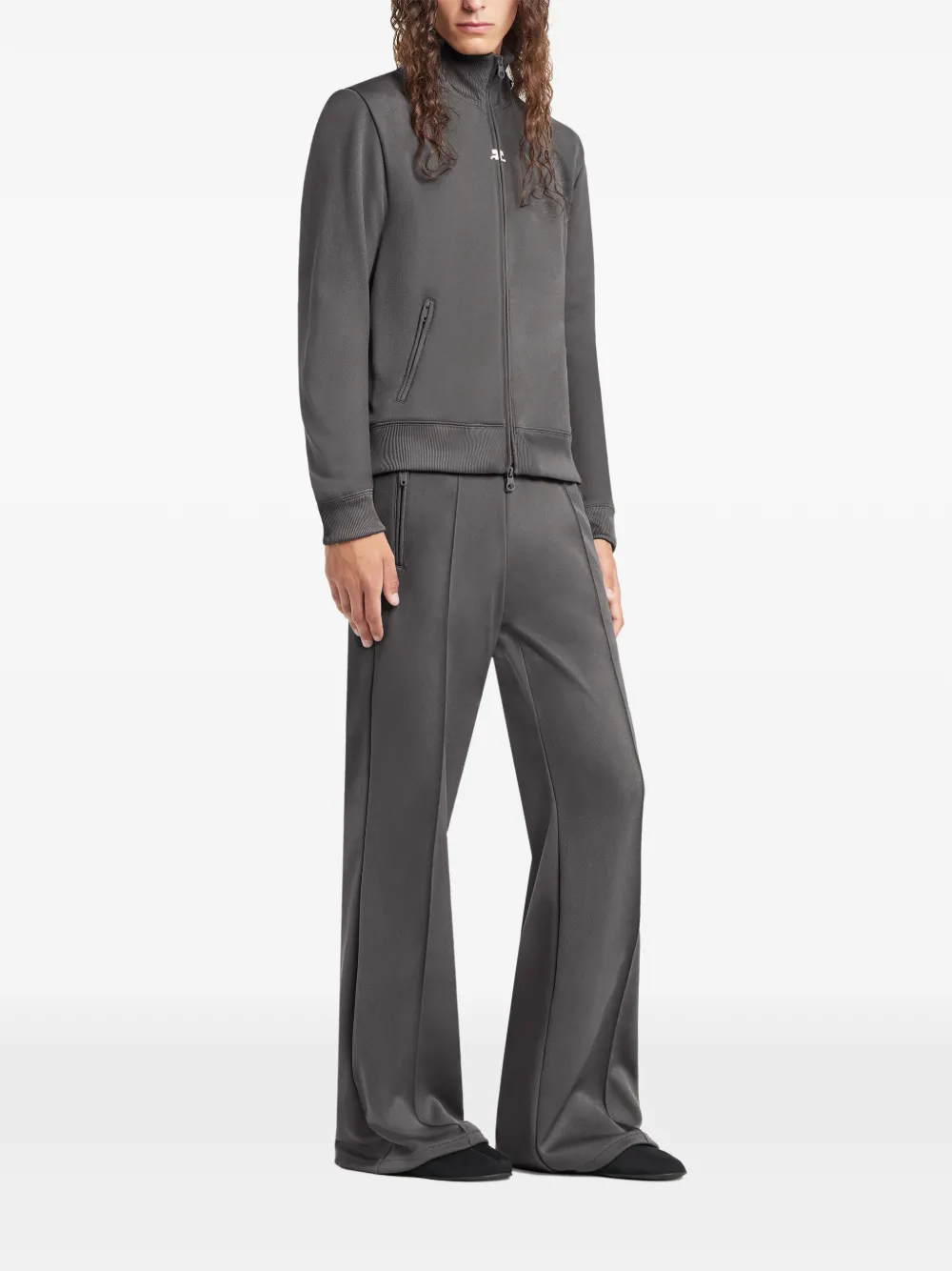  Courrèges Zip-up Logo Jacket - Grey 