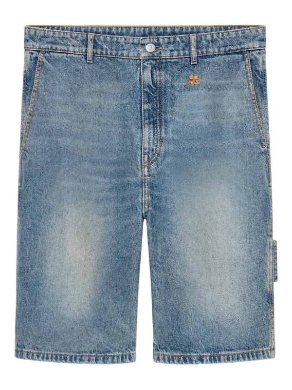 Courrèges Hammer Embroidered-logo Shorts in Blue