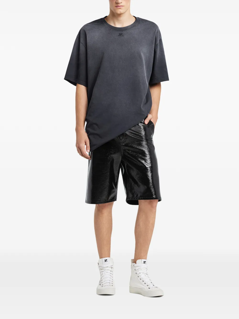 Courrèges T-shirt met logo - Zwart