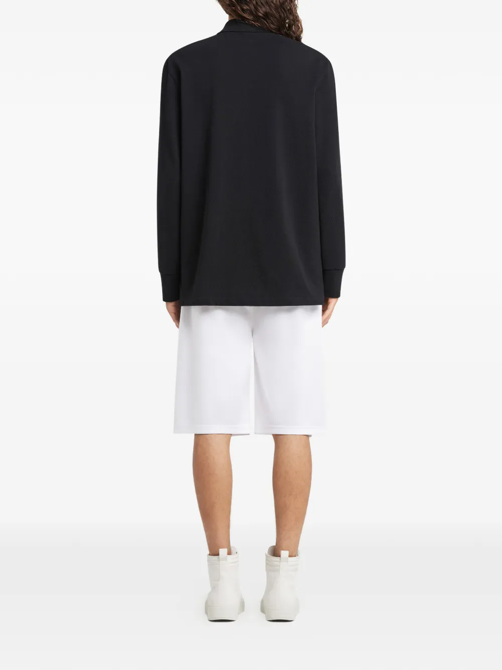 Courrèges Poloshirt met logodetail en lange mouwen Zwart