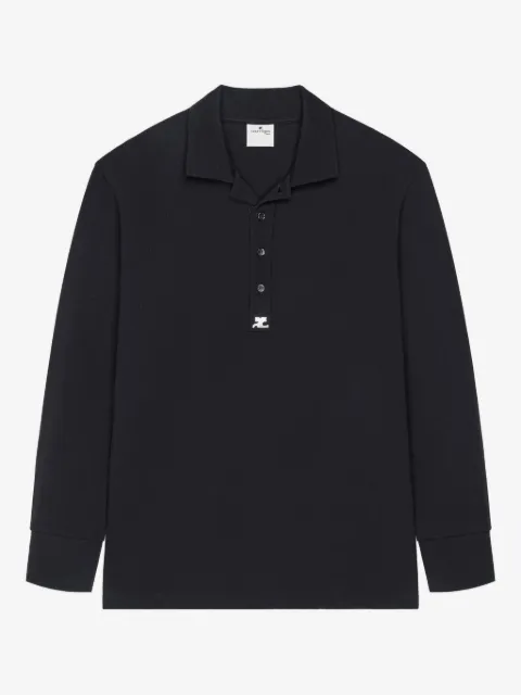 Courrèges Camisa polo mangas longas com logo