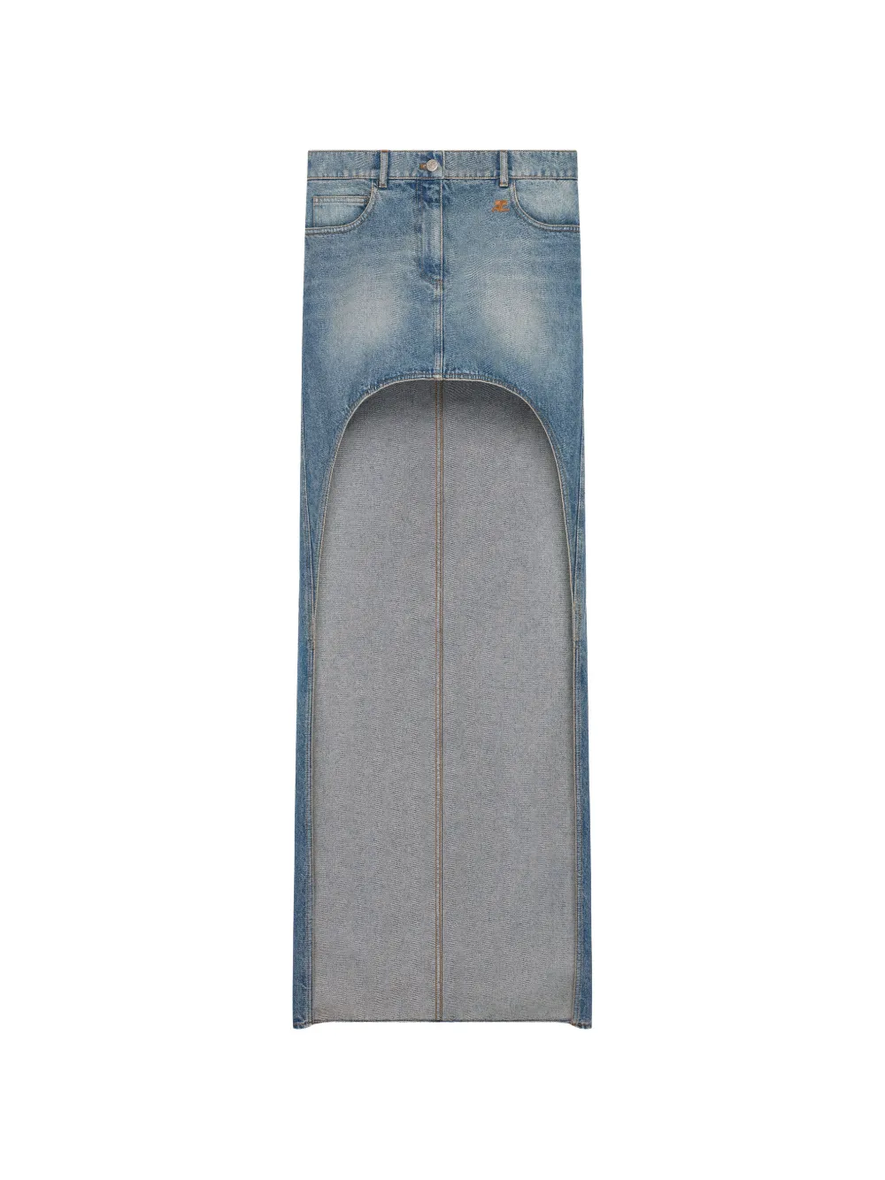 Courrèges Gonna lunga con dettaglio cut-out - Blu