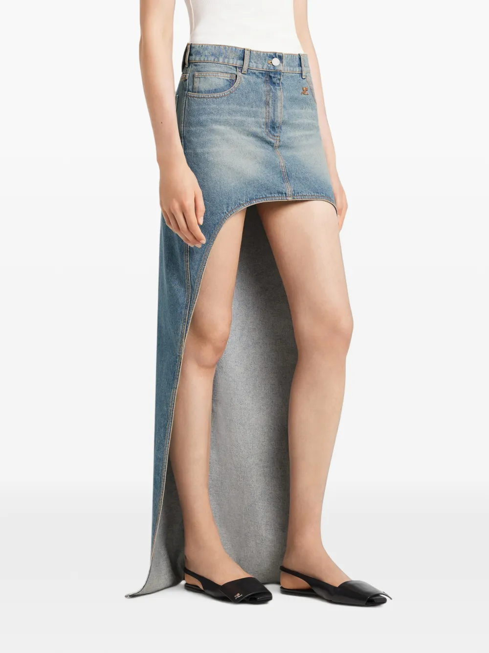 Courrèges Uitgesneden rok met knoopsluitting Blauw