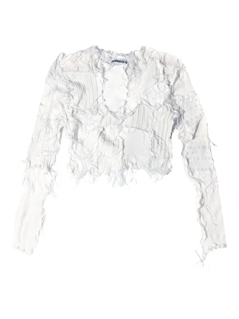Borbala crew-neck ruffled top