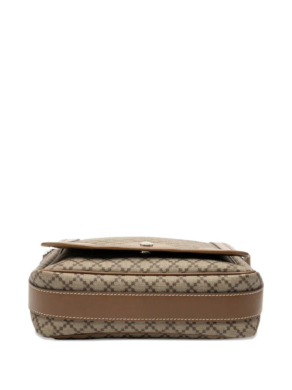 Pre-owned Gucci 2000-2015 Diamante Coated Canvas Crossbody Bag In Brown