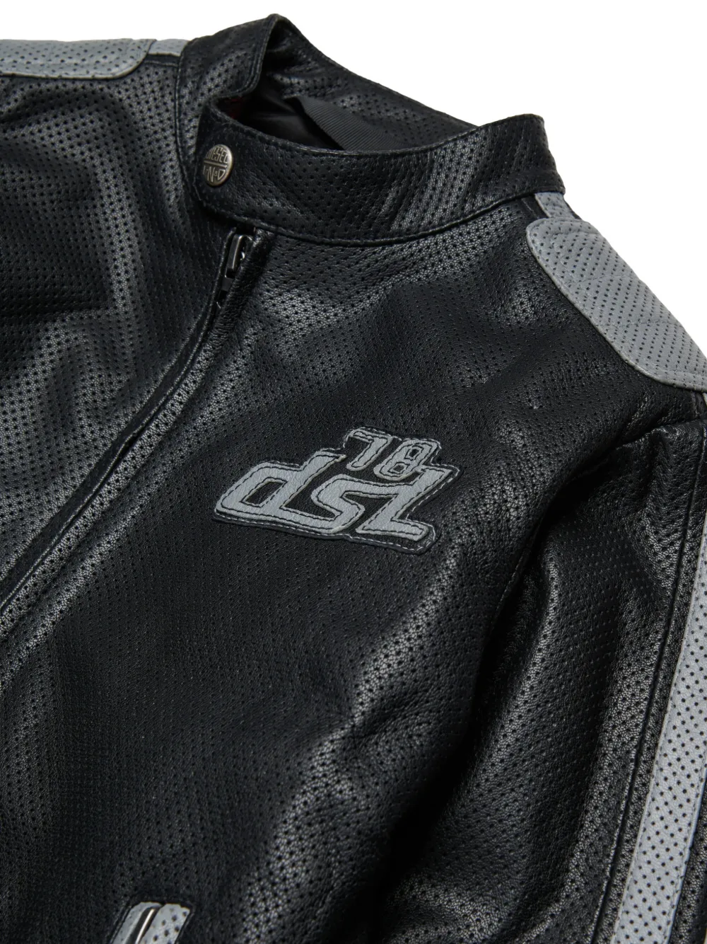 Diesel Kids Bikerjack met geborduurd logo Zwart