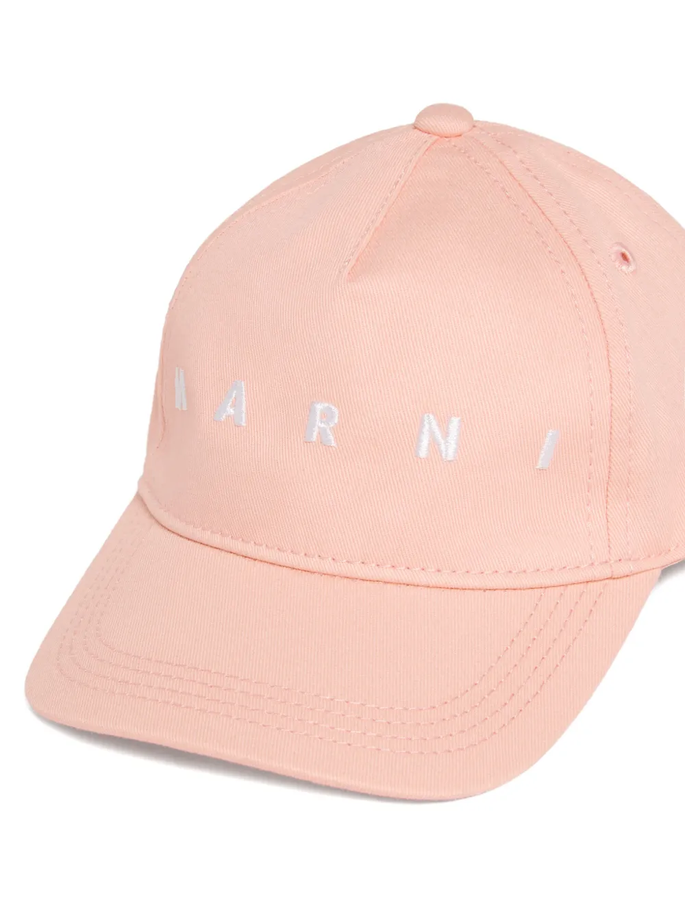 Marni Kids Gabardine honkbalpet met geborduurd logo Roze